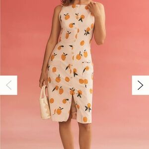 Orange Print Sleeveless Dress